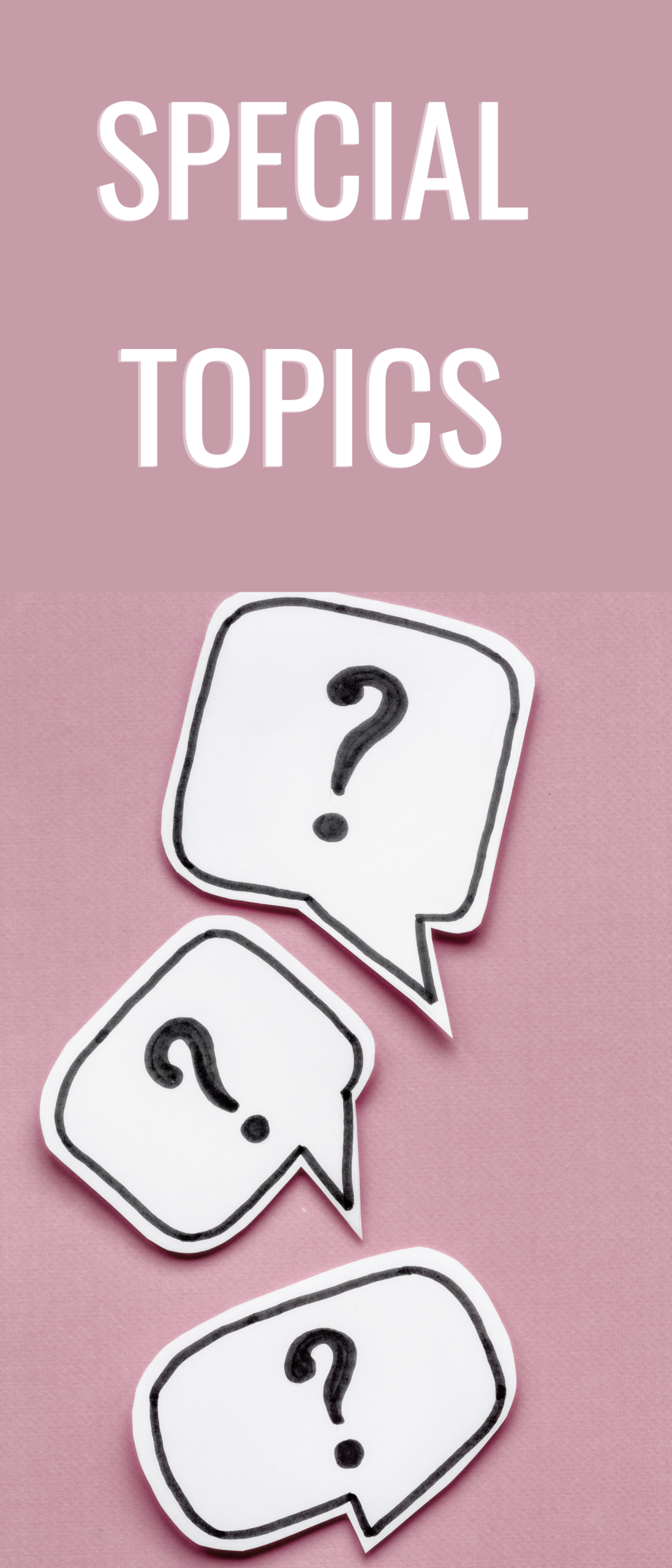 Special Topics Graphic with Question Marks
